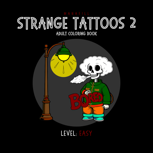 Strange Tattoos 2: Adult Coloring Book Digital PDF for Print
